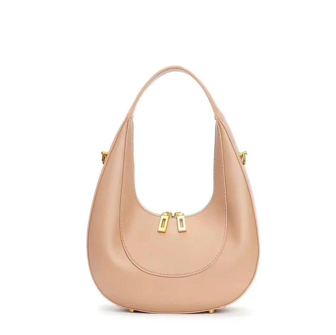 Fallon Shoulder Half Moon Bag - Latte