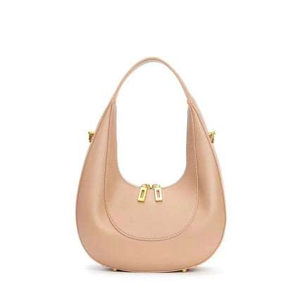 Fallon Shoulder Half Moon Bag - Latte