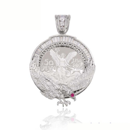 Alina Medallion Necklace and Pendant - Platinum Plated