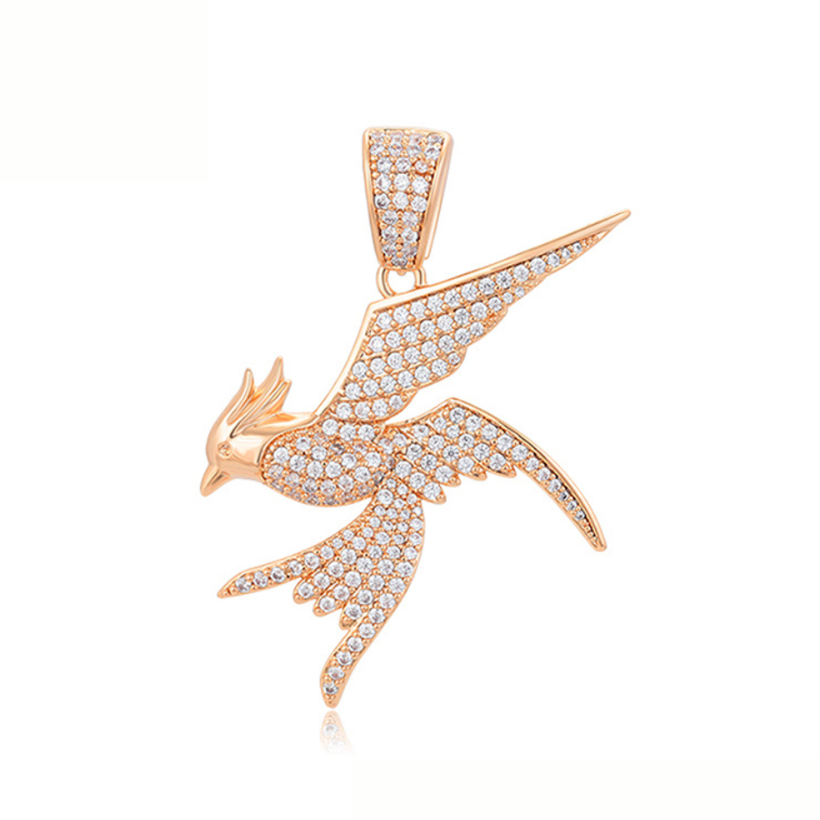 NEW Song Bird necklace and pendant - 18 k warm gold plated