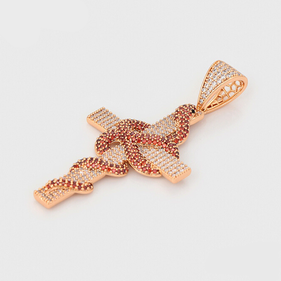 Kaaya snake Pendant and Necklace - Rose gold plated