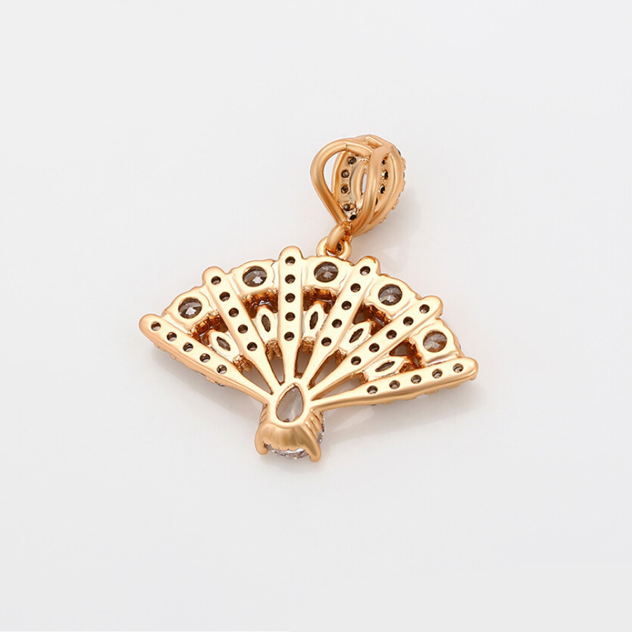 NEW Fitina Fan Pendant and Necklace - 18k warm gold plated