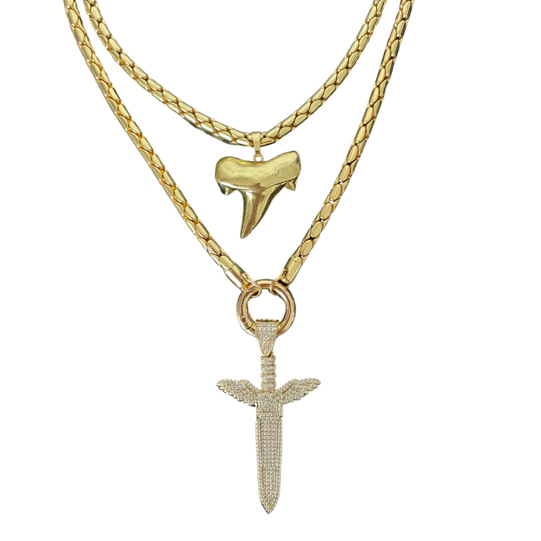 Sword 14 k chain and pendant