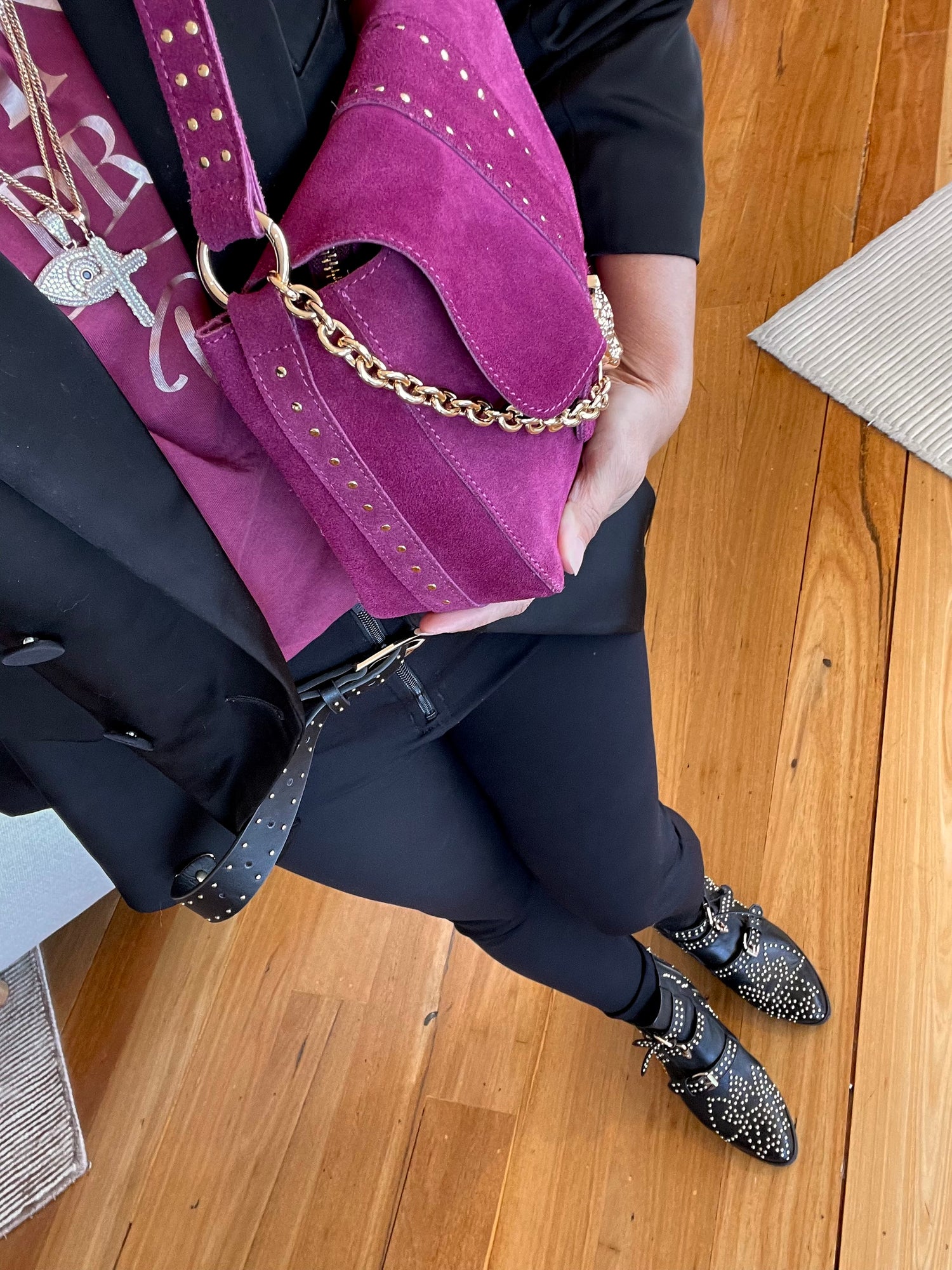 Sahana studded - Wild Berry Midi bag