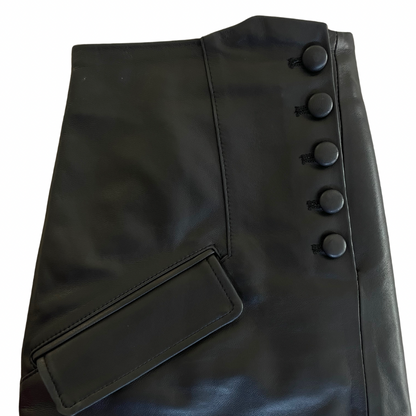 Talina Leather - A Line Skirt - Classic Black