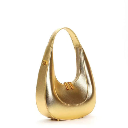 Fallon Shoulder Half moon Bag - Gold