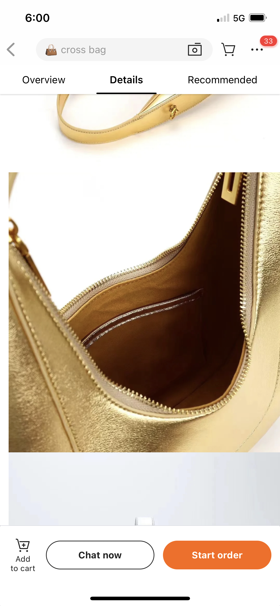 Fallon Shoulder Half moon Bag - Gold