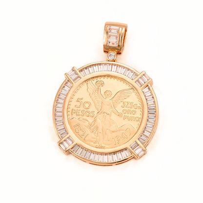 Dahlia Medallion Necklace and Pendant - 18 k warm gold