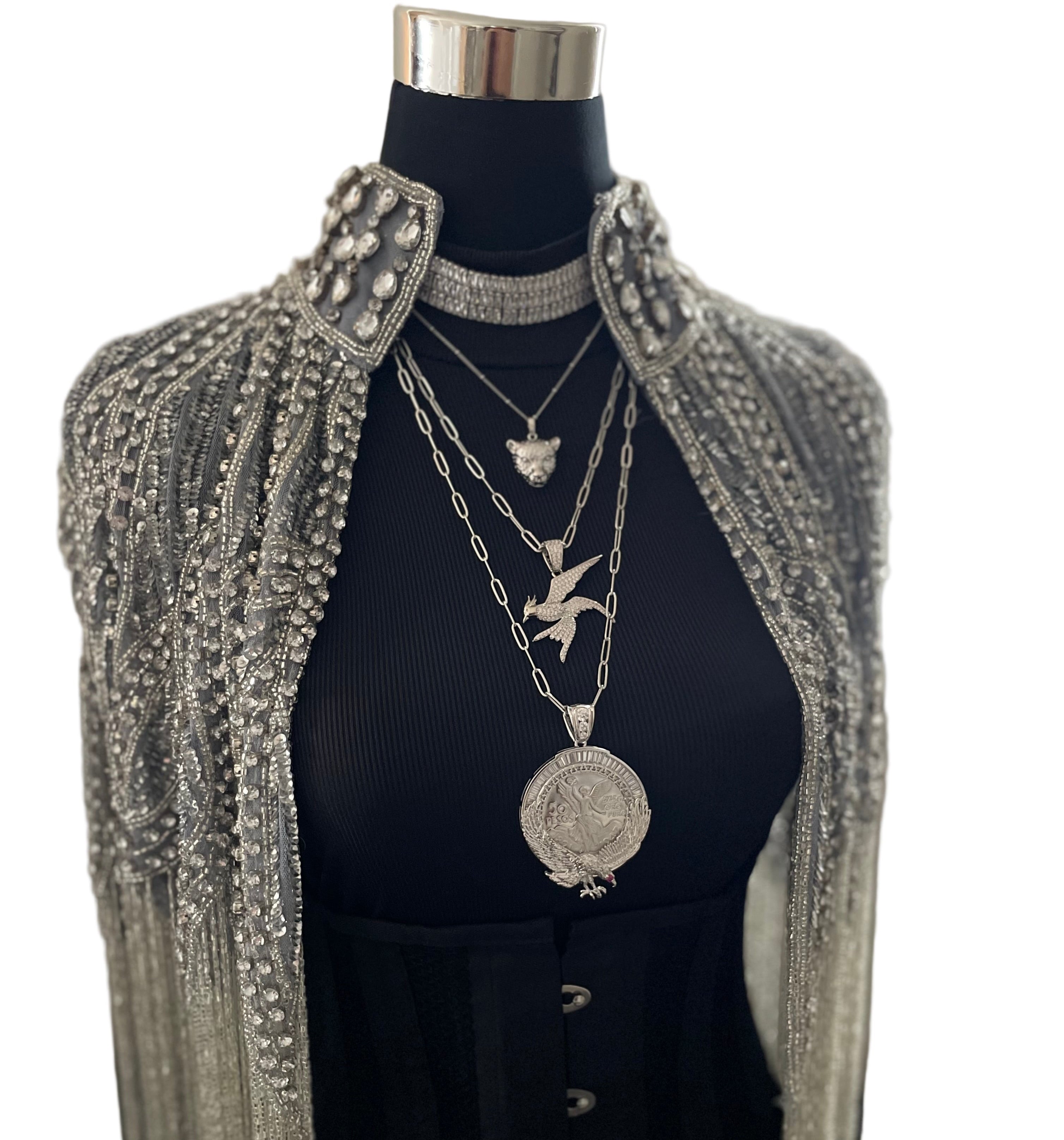 Song Bird necklace and pendant - Platinum plated