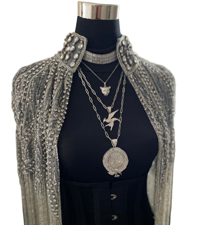 Song Bird necklace and pendant - Platinum plated