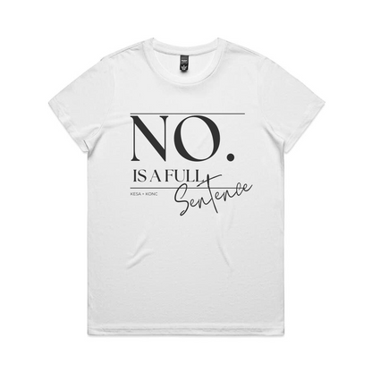 NO. Is a Full Sentence - Short Sleeved T-Shirt White