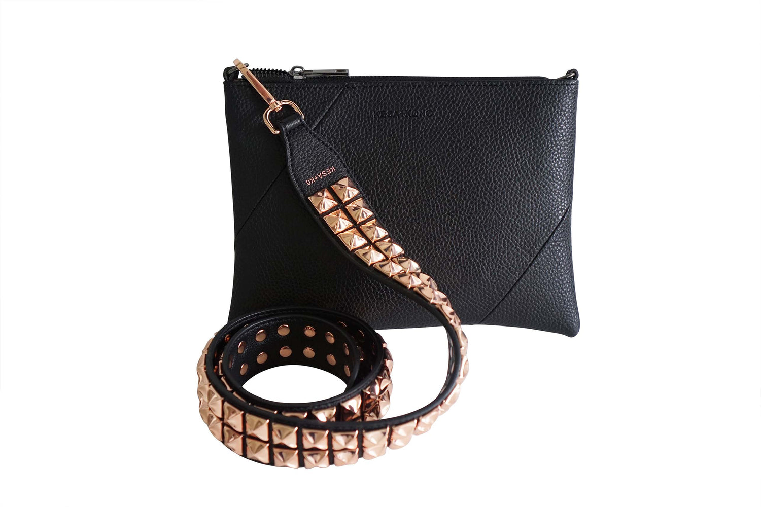 Rose Gold studded bag strap - Dalia Long length