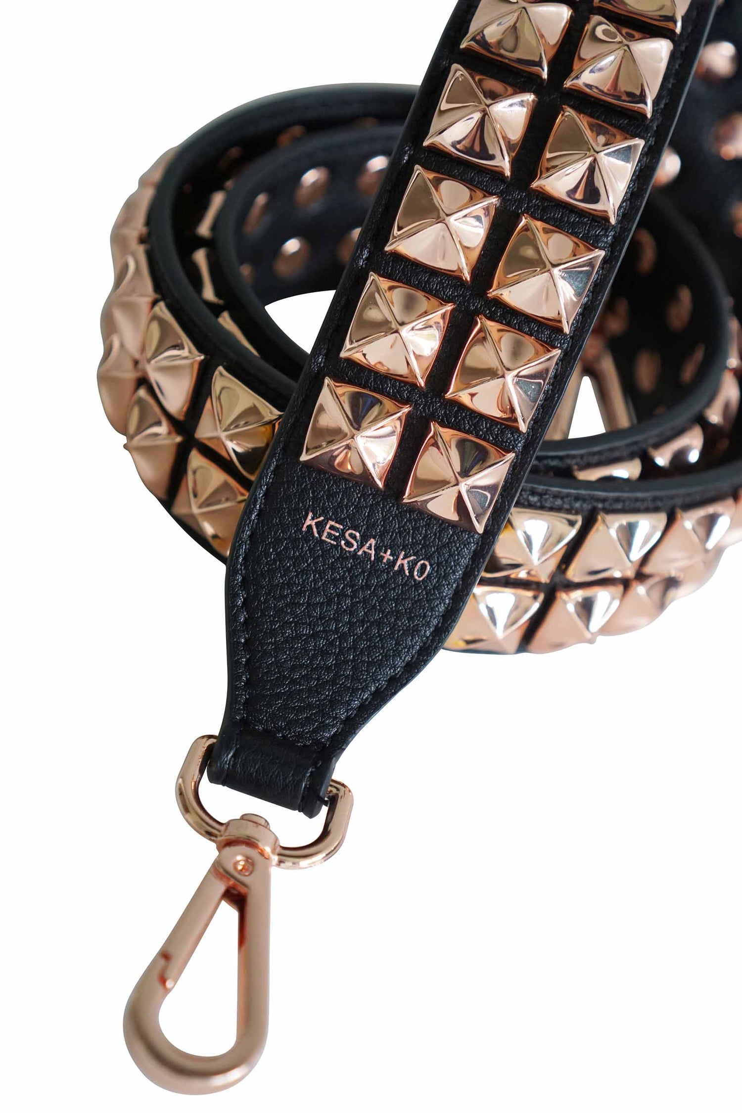 Rose Gold studded bag strap - Dalia Long length