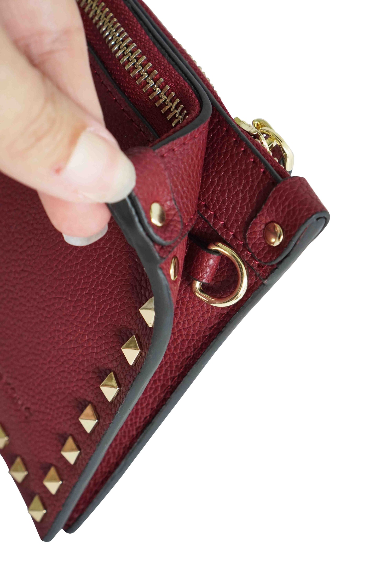 Studded Clutch Crossbody bag - Inka Wine Red