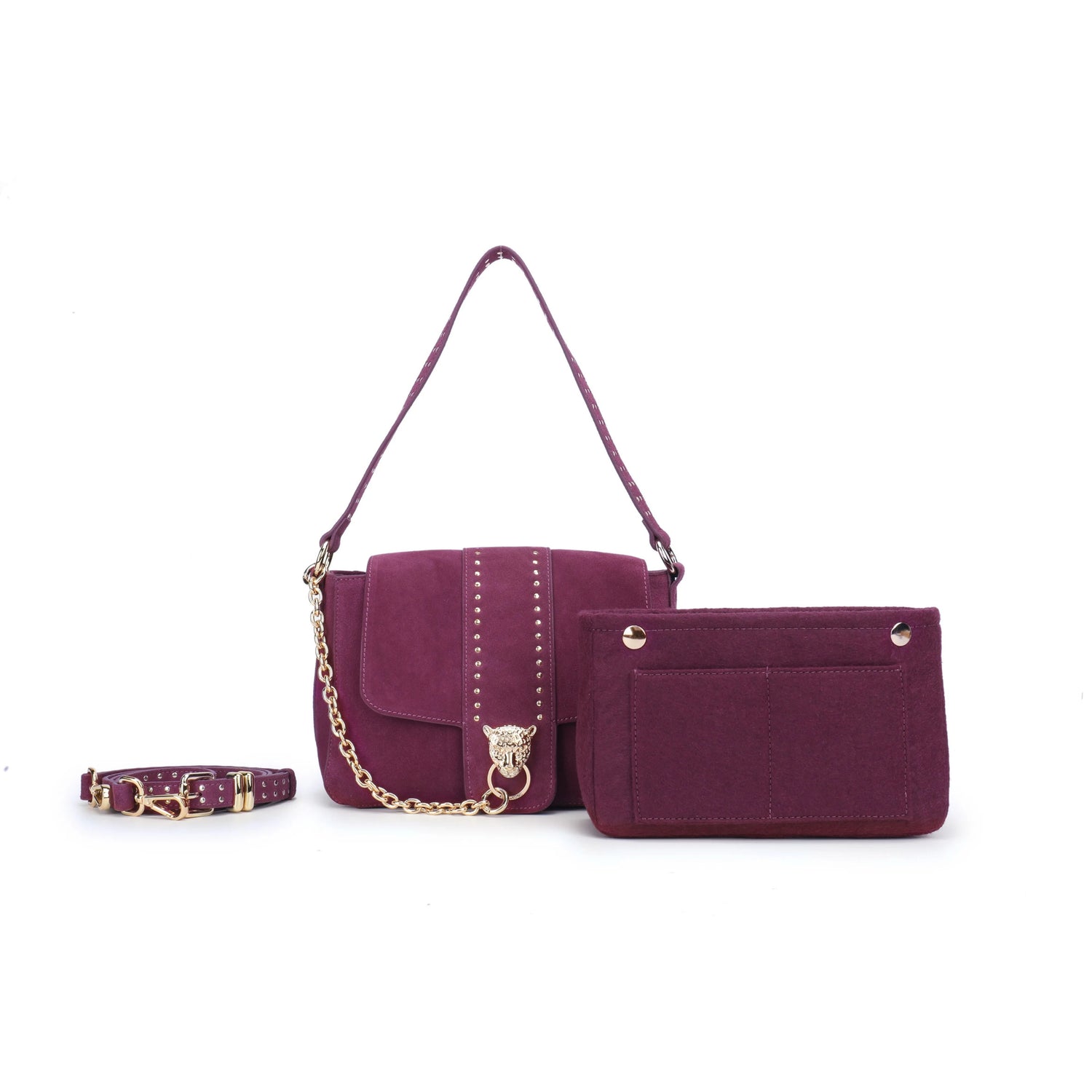 Sahana studded - Wild Berry Midi bag