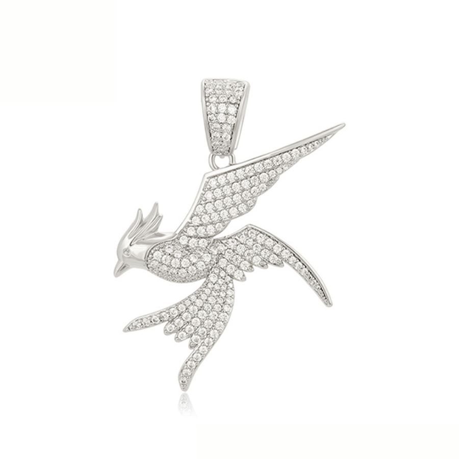 Song Bird necklace and pendant - Platinum plated