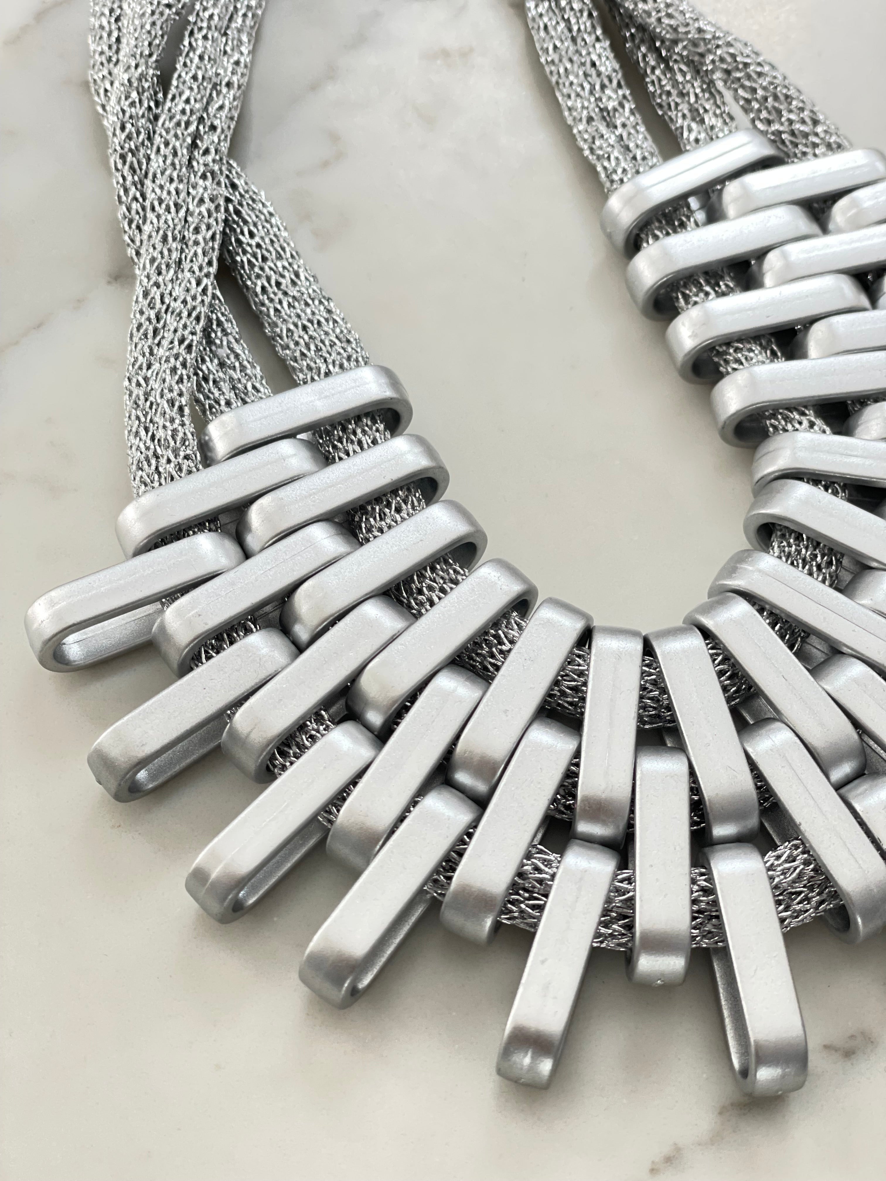 Stella Silver Mesh Necklace