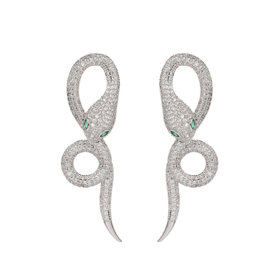 Sierra Snake earrings - Platinum Plated