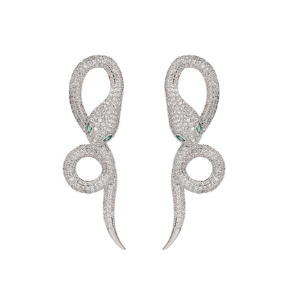 Sierra Snake earrings - Platinum Plated