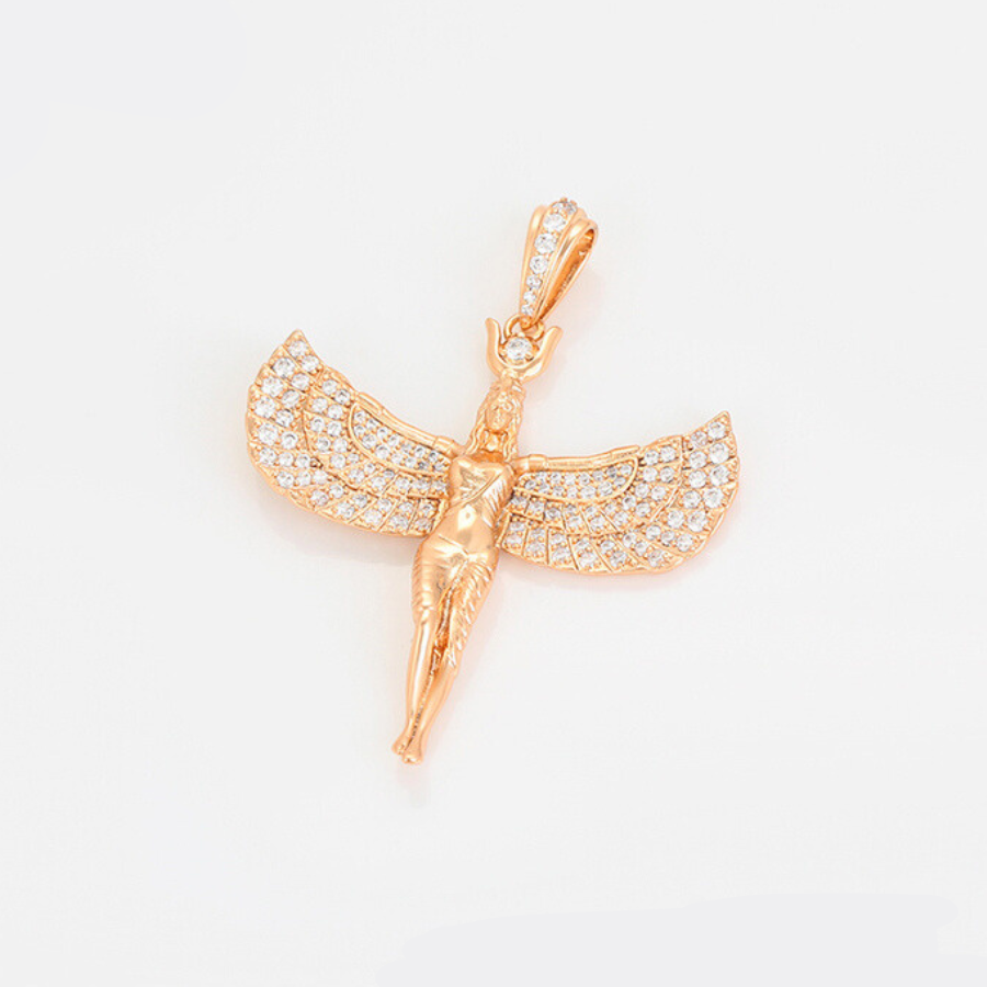 NEW Lady Phoenix necklace and pendant - 18 k warm gold plated