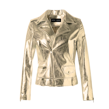 Gold rush premium metallic leather jacket – KESA and KONC Gold rush premium metallic leather jacket – KESA and KONC