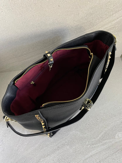 LAST ONE Leather Shoulder Bag - INKA X Black Studded