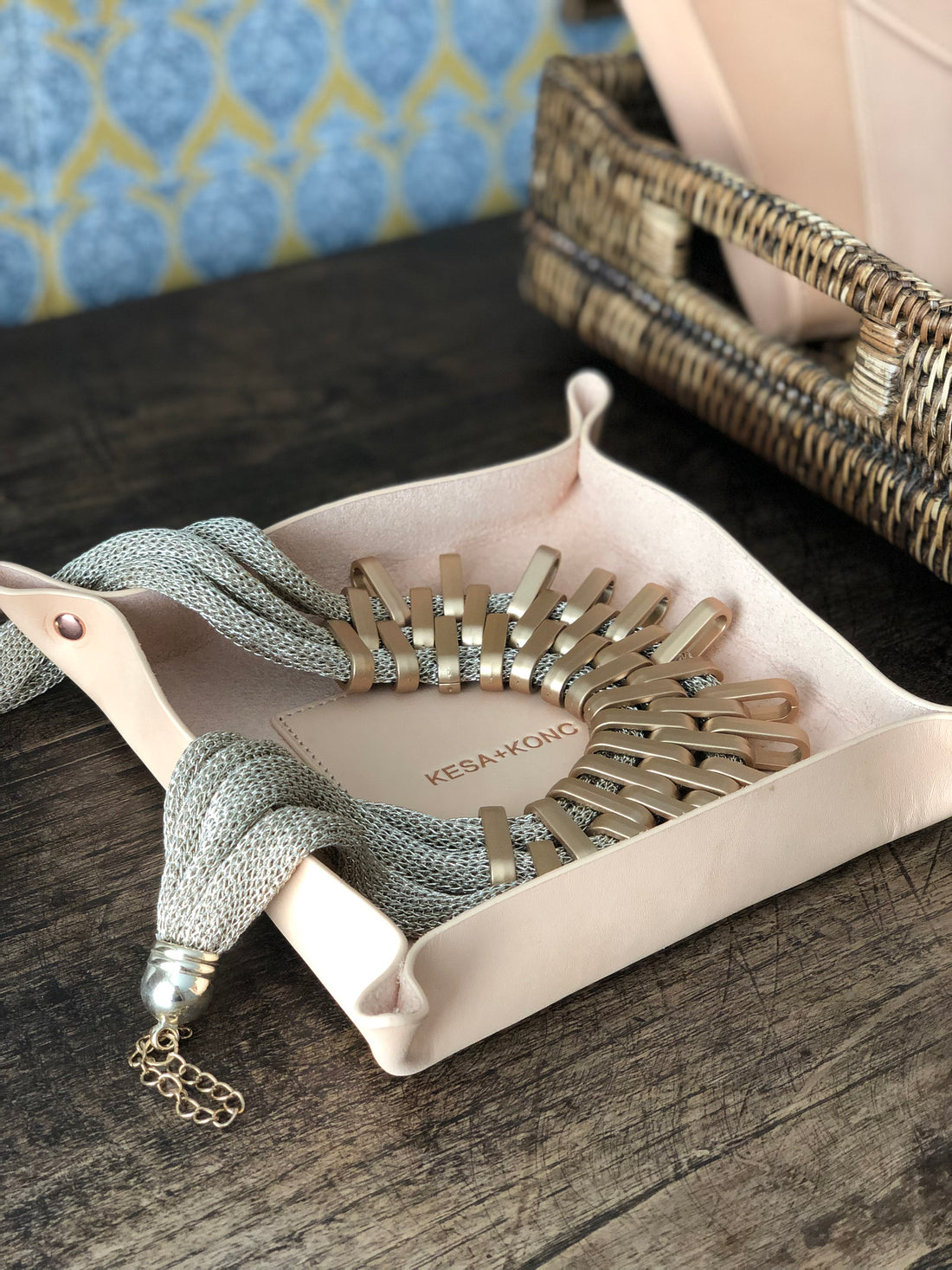 Leather Jewellery Tray  - Classic Fawn