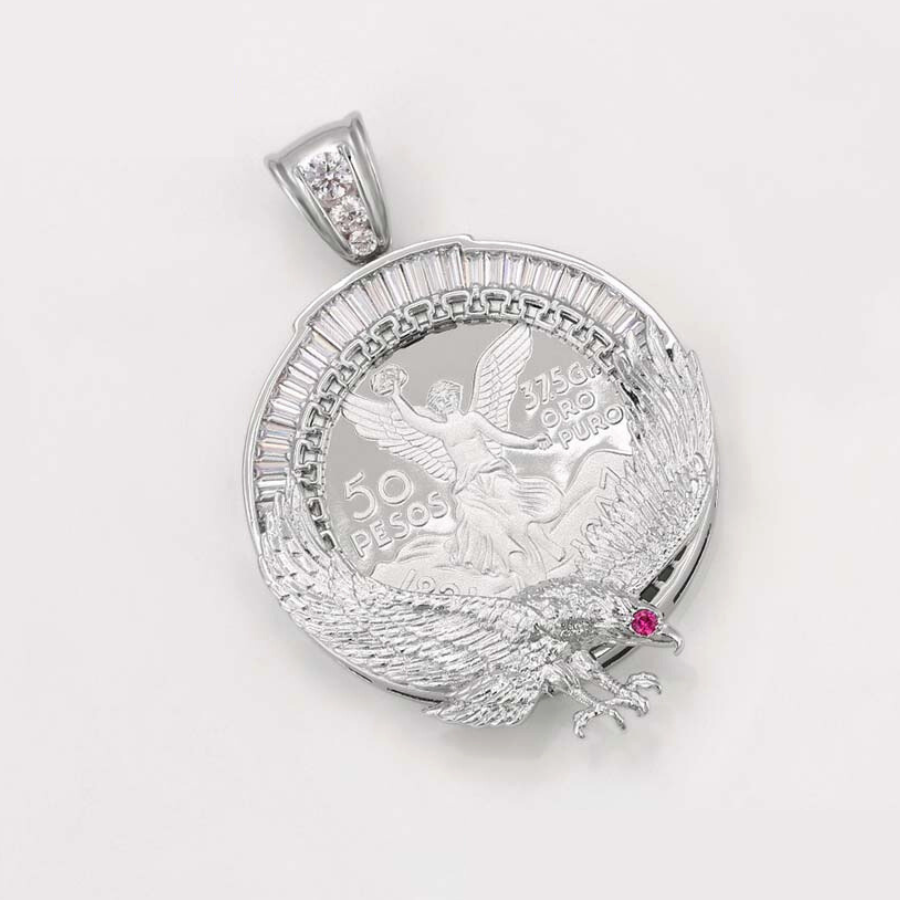 Alina Medallion Necklace and Pendant - Platinum Plated