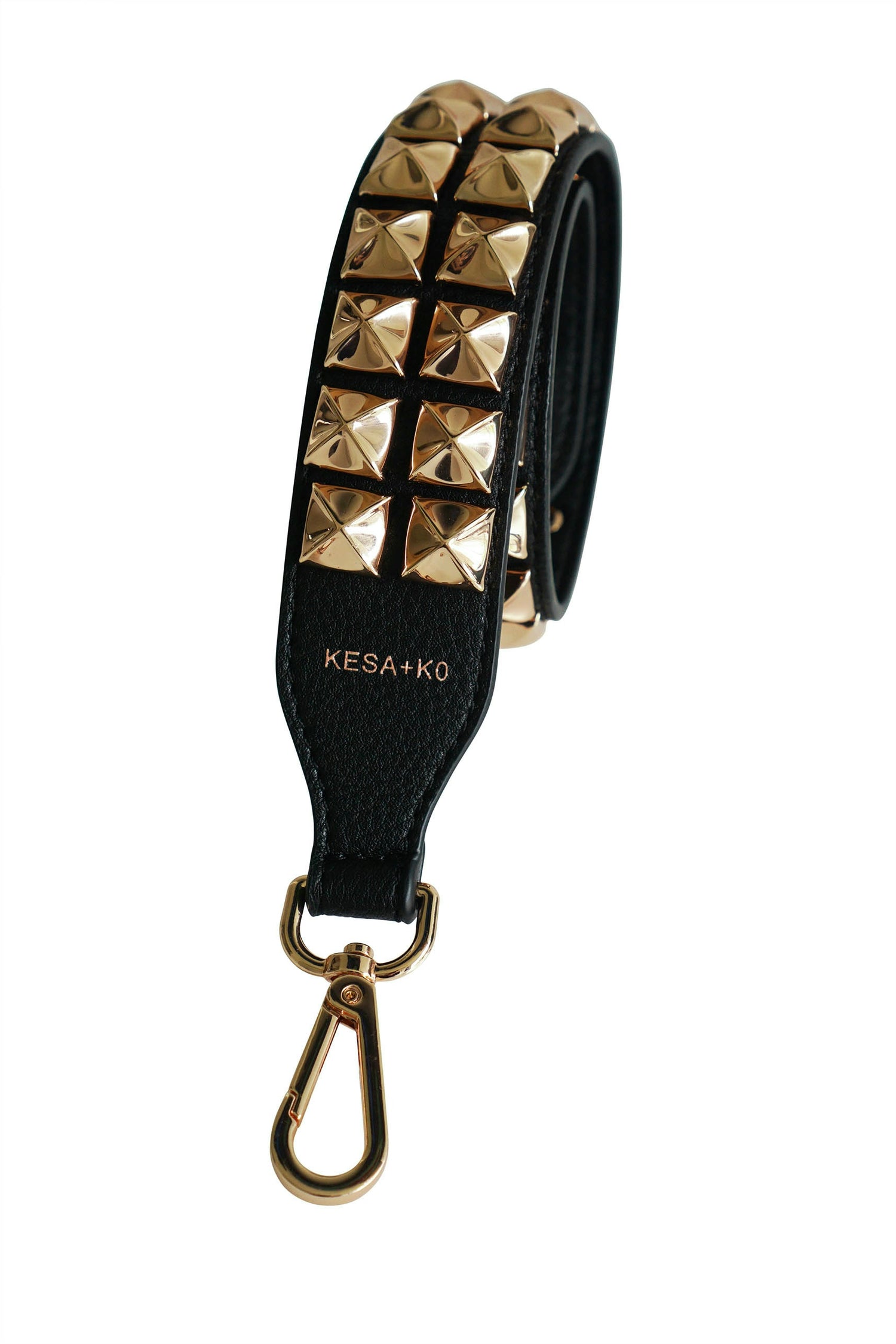 Gold studded bag strap - Dalia Mid length