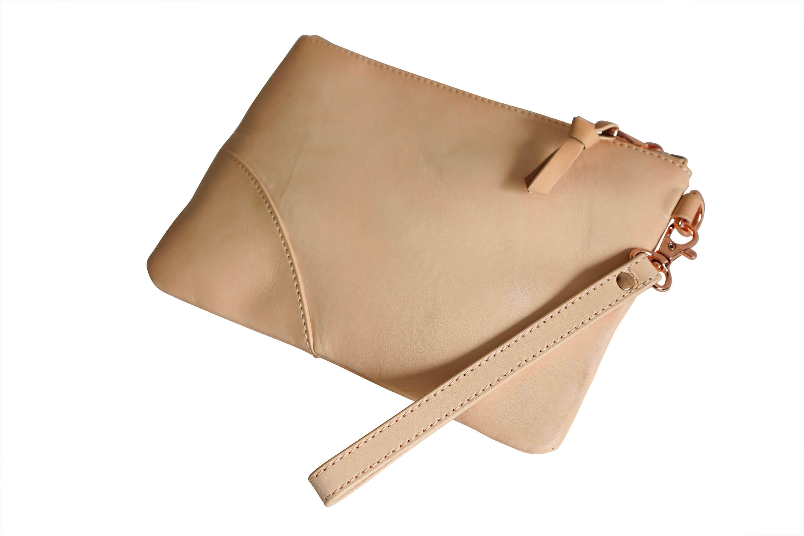 Leather Wristlet pouch - Classic Fawn