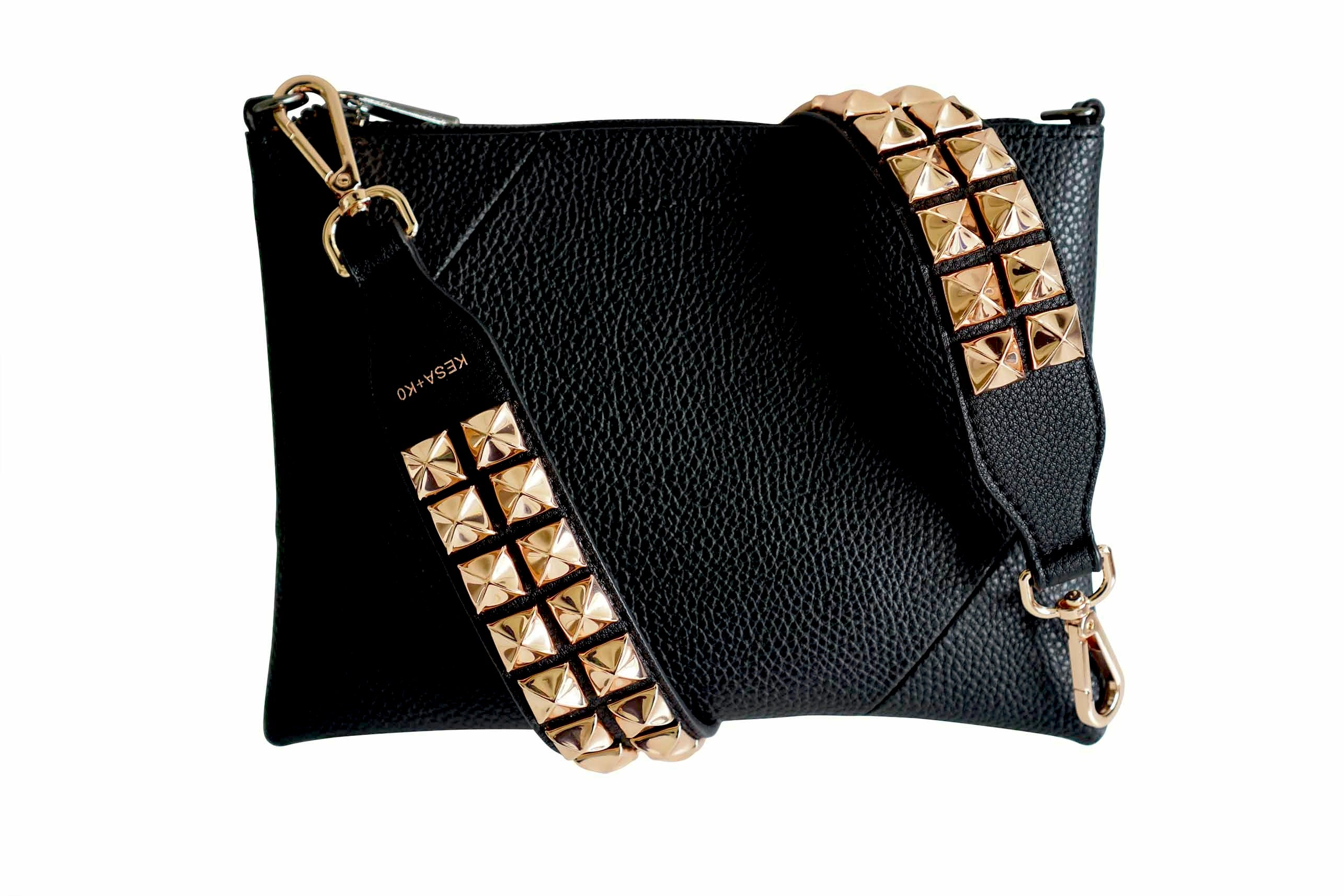 Gold studded bag strap - Dalia Mid length