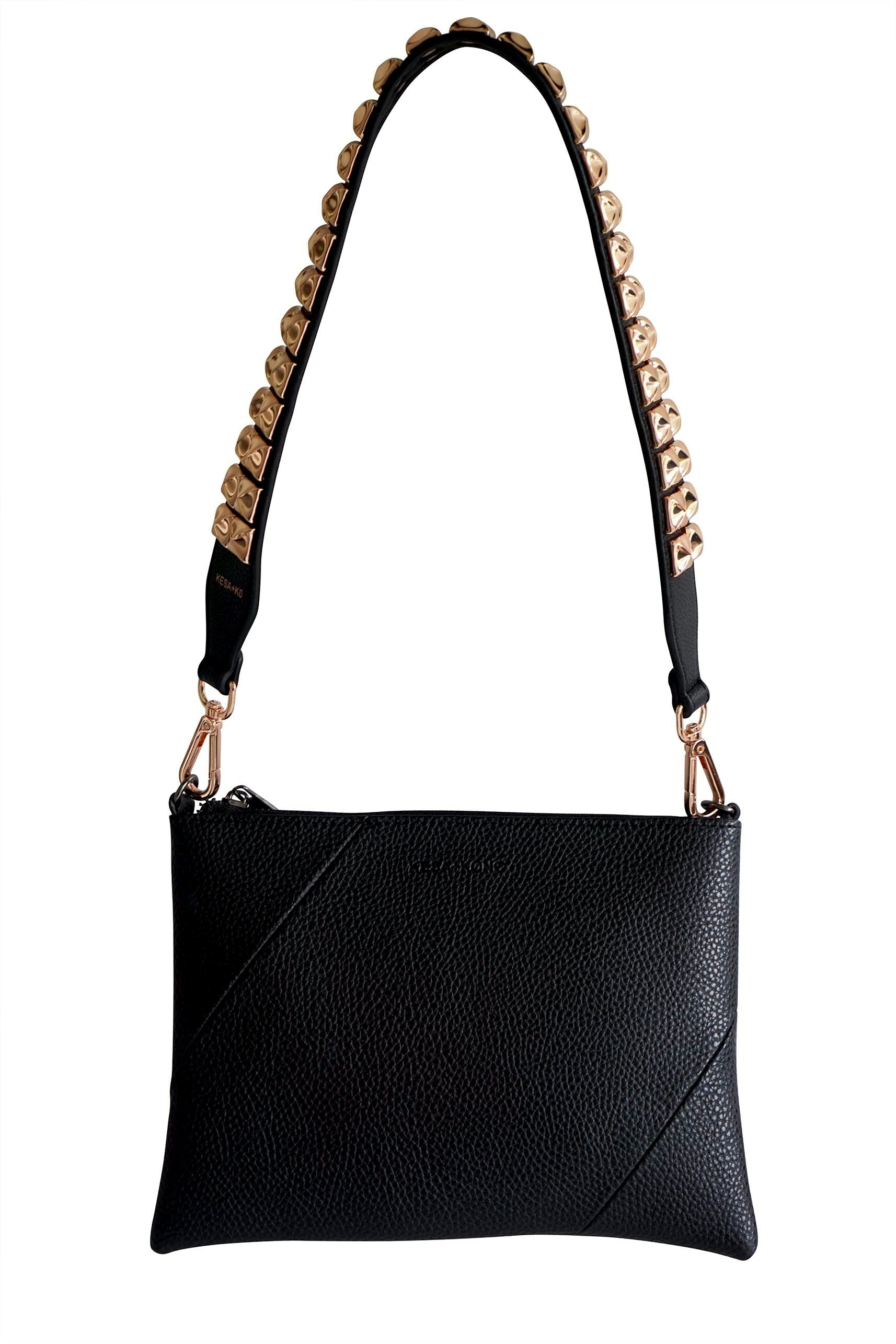 Gold studded bag strap - Dalia Mid length