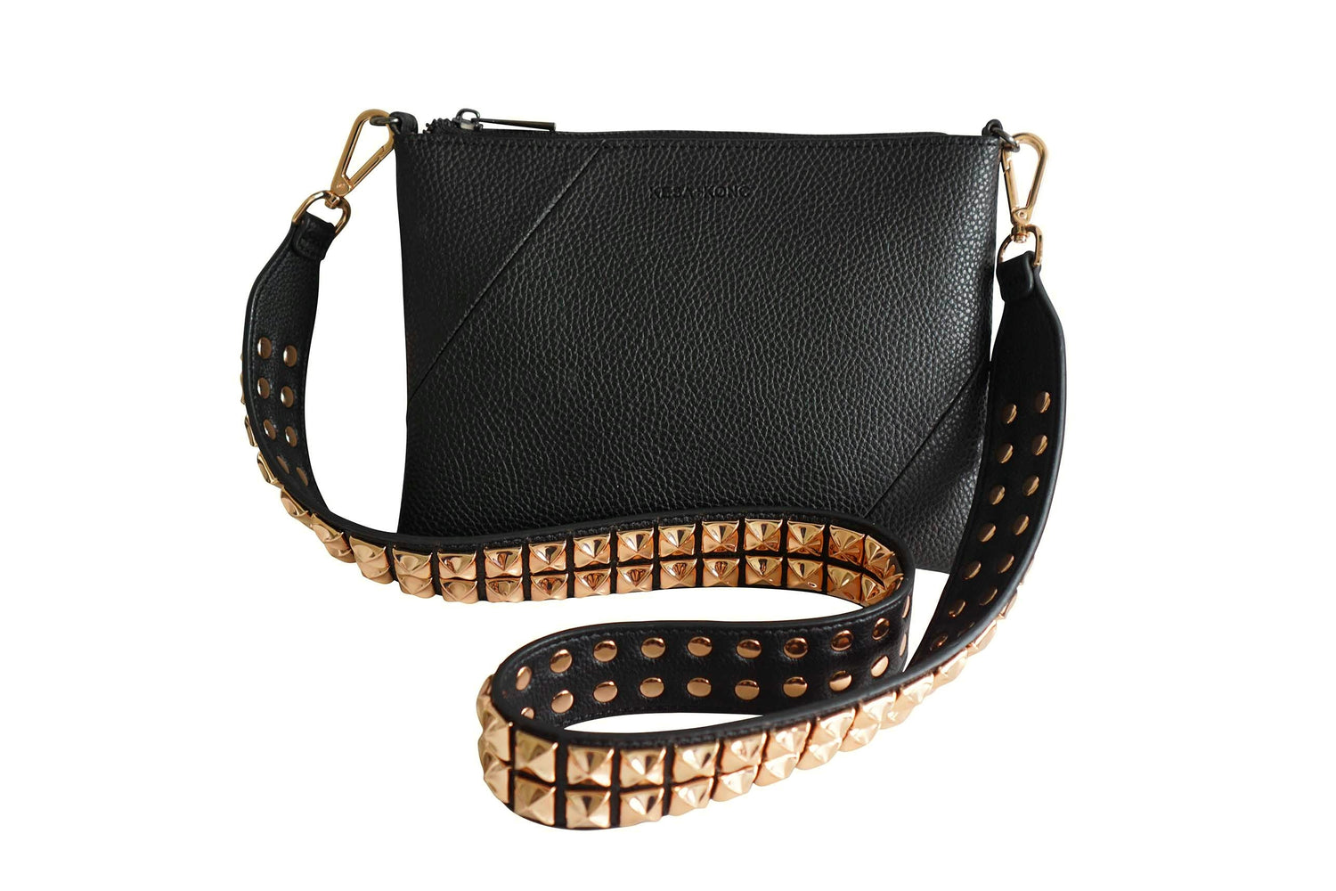 Warm Gold studded bag strap - Dalia Long length