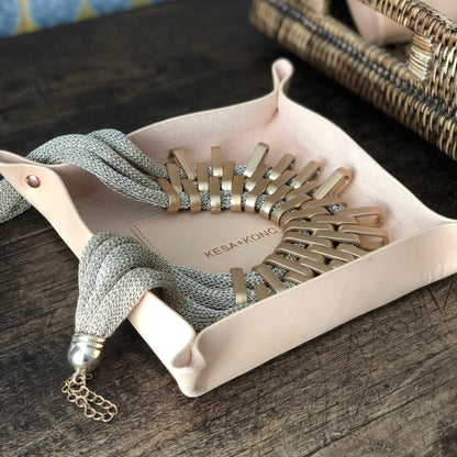 Leather Jewellery Tray  - Classic Fawn