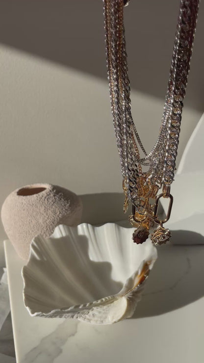 NOW IN STOCK Solana Silver and Gold layered Carabiner Necklace