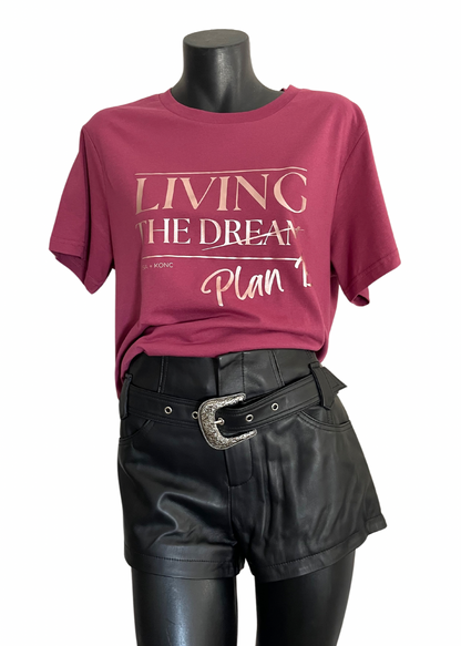 Living the Plan B - Short Sleeved T-Shirt Mauve